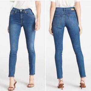 CQY Denim High Rise Skinny Jeans Slim Light Wash Coastal Clean USA Made Size 28